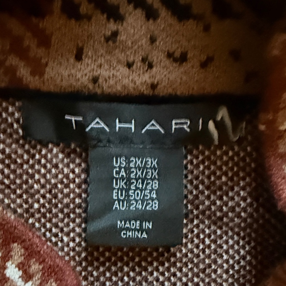 Tahari Plaid Fringe Cape in Tan and Brown - Picture 2 of 4